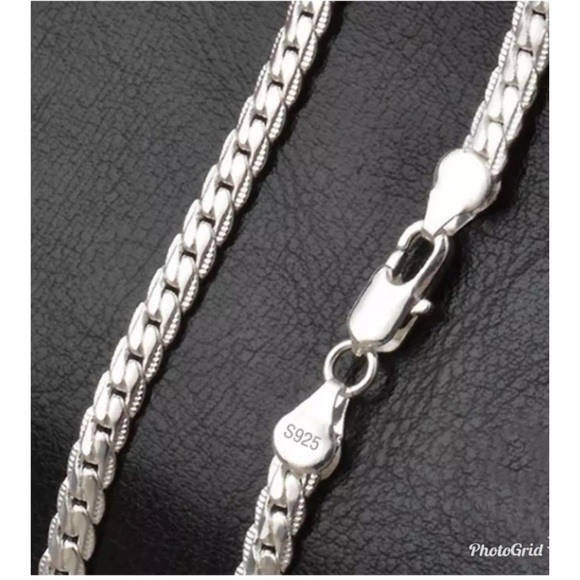 2pc 6MM Full Sideways 925 Sterling Silver Necklace - Picture 2 of 8